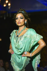 Lace Pashmina Shawl Green - The Pashm